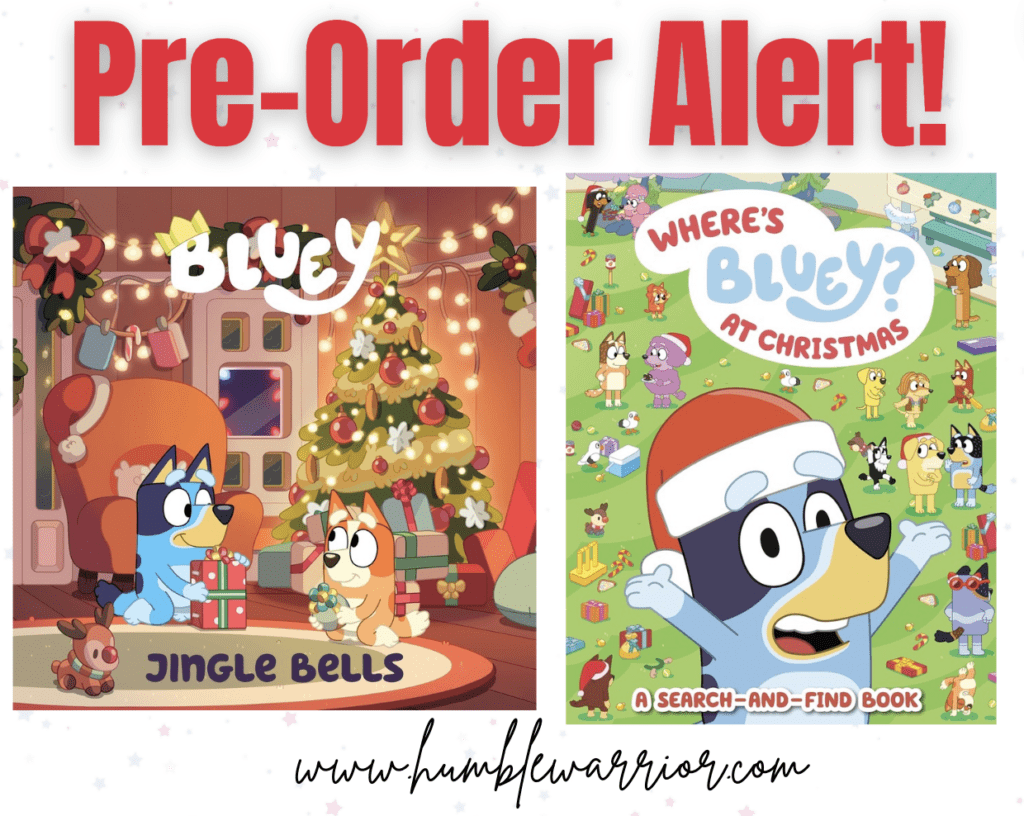 The “Bluey: Jingle Bells” Book and “Where’s Bluey at Christmas” Workbook!